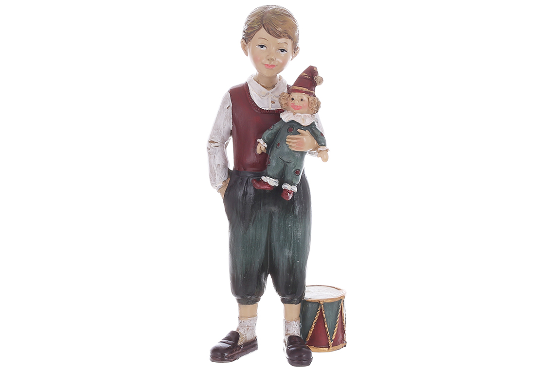 Декоративна статуетка Хлопчик із клоуном у стилі Ретро 8*6*20.5см 838-485 оптом
