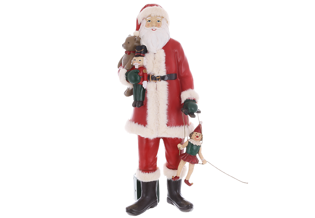 Новорічний декор Санта з іграшками 13*10*38см 838-487 оптом