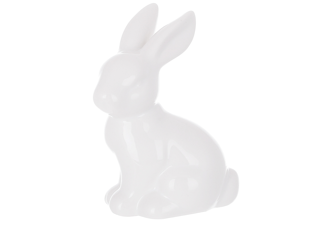 Декоративна порцелянова фігурка Кролик 6.5*4.5*8.7см, колір - білий 495-474 оптом