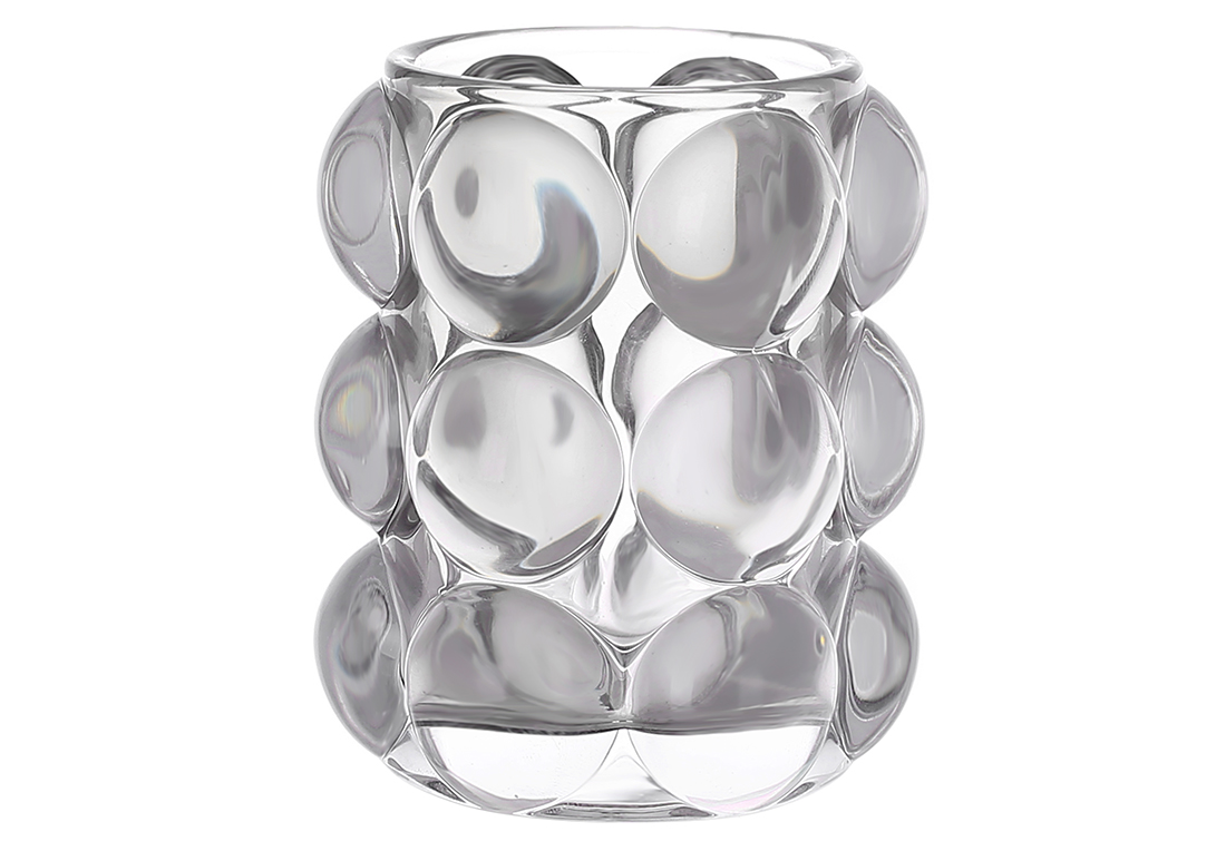 Свічник скляний Bauble 10см сірий
