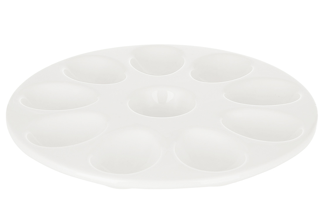 Тарілка керамічна для 10 яєць, D22.3см, колір - білий 739-127 оптом