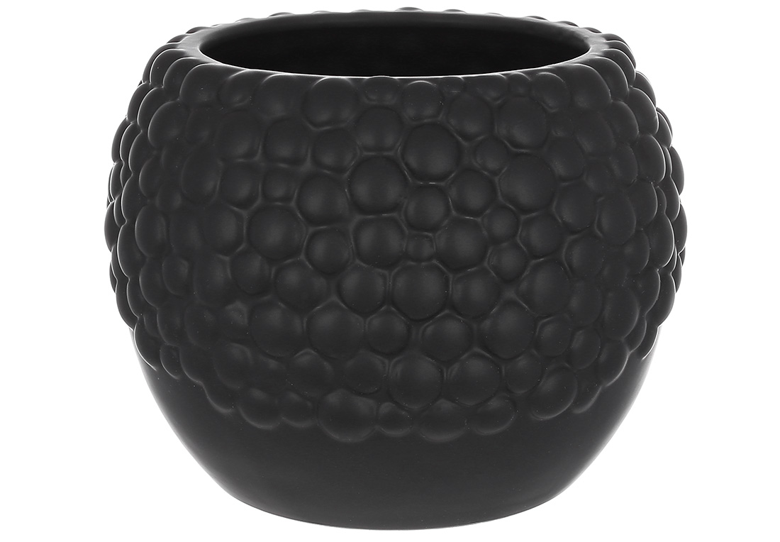 Керамічна ваза h15см, d20см, колір - чорний.