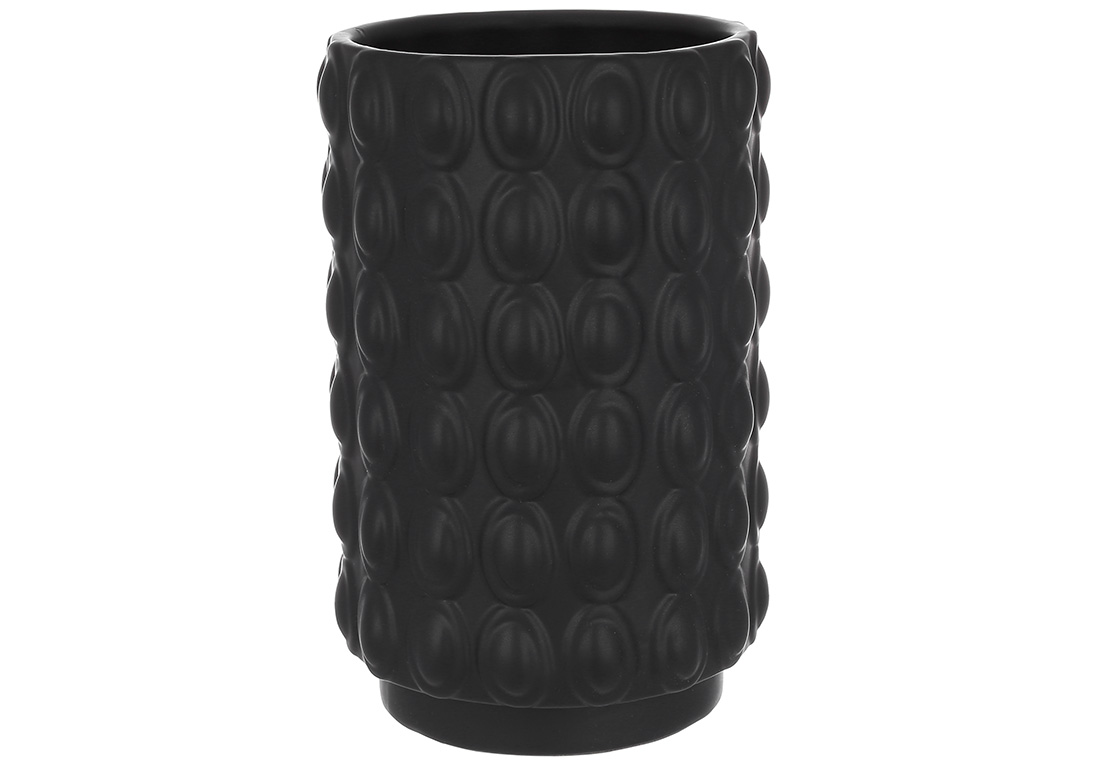 Керамічна ваза h22.5см, d14см, колір - чорний RM7-242 оптом