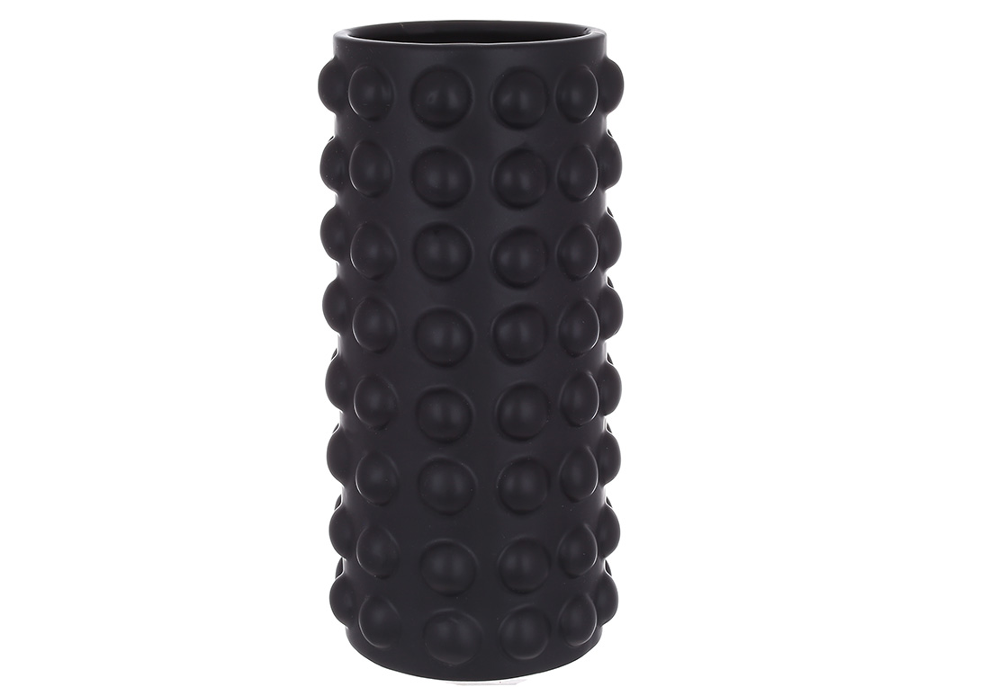 Керамічна ваза h29см, d12.5см, колір - чорний RM7-244 оптом