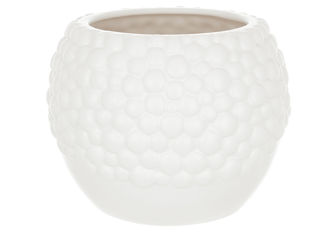 Керамічна ваза h15см, d20см, колір -білий RM7-253 оптом