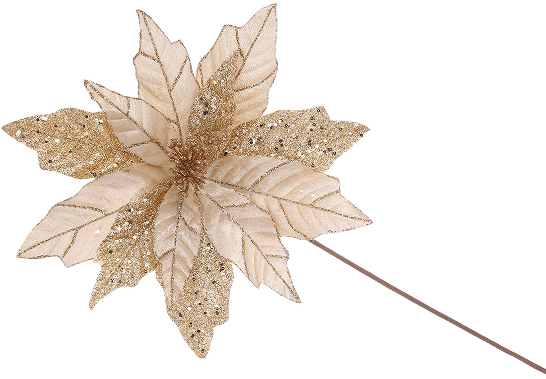 Декоративна квітка D34*54см, колір - бежевий із золотом RM5-018 оптом
