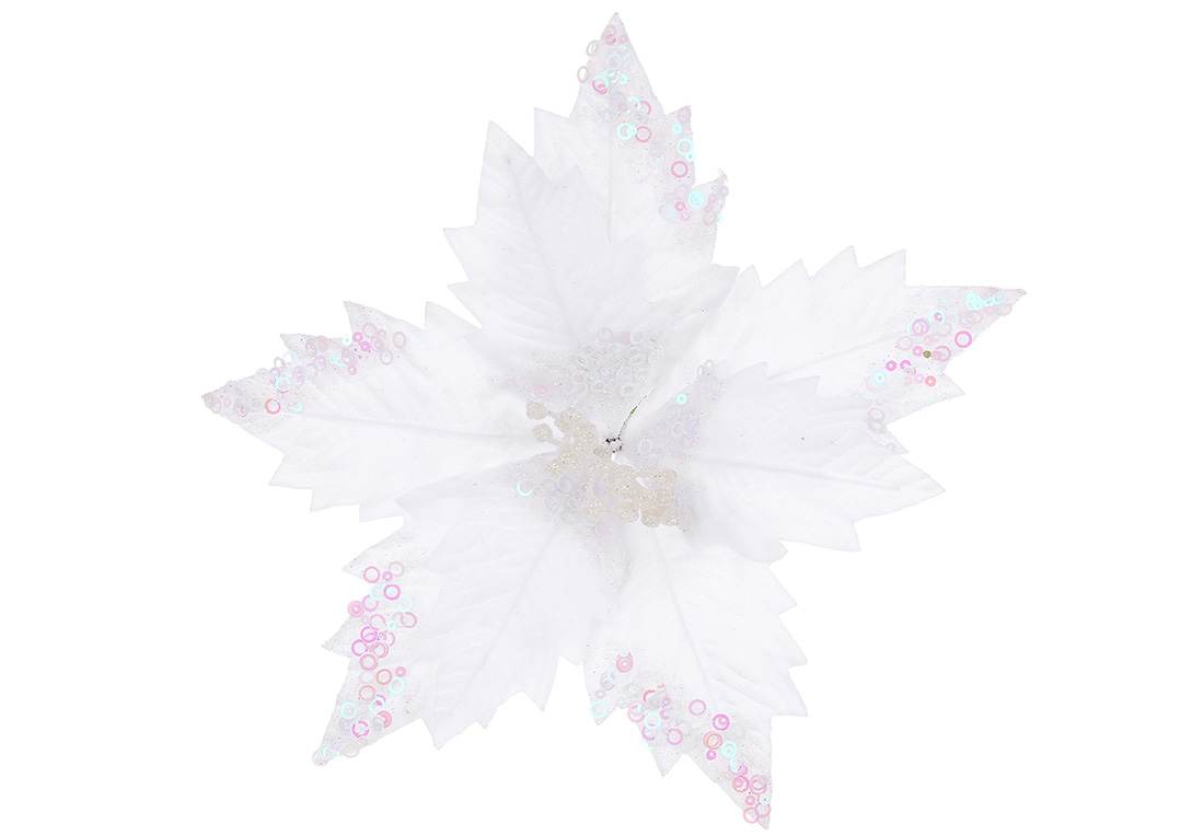 Оксамитова квітка d28см, колір - білий RM5-952