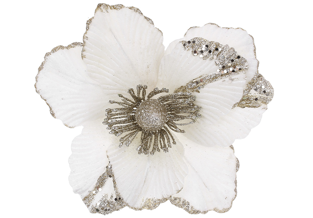 Оксамитова квітка d22см, колір - молочний RM5-957 оптом