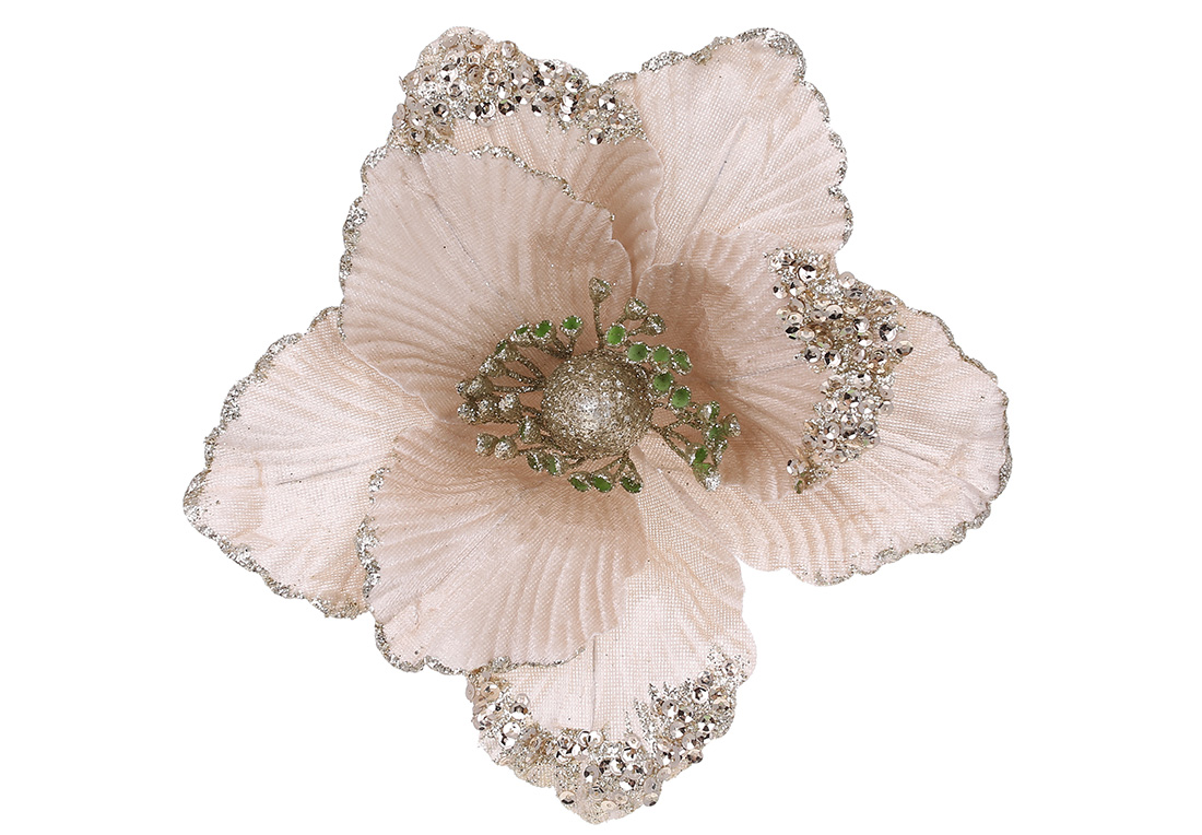 Оксамитова квітка d21см, колір - шампань RM5-958