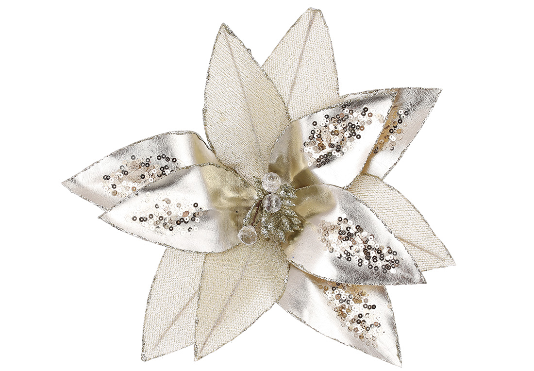 Оксамитова квітка d25см, колір - шампань RM5-970