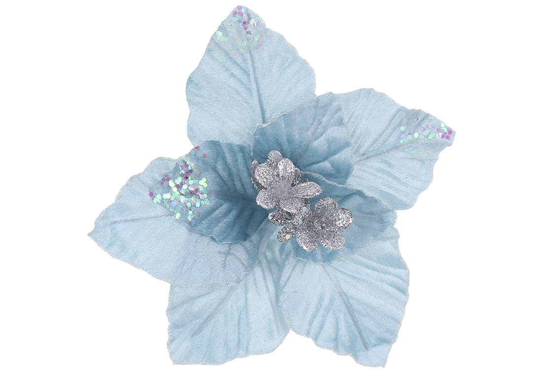 Оксамитова квітка d23см, колір - блакитний RM5-972