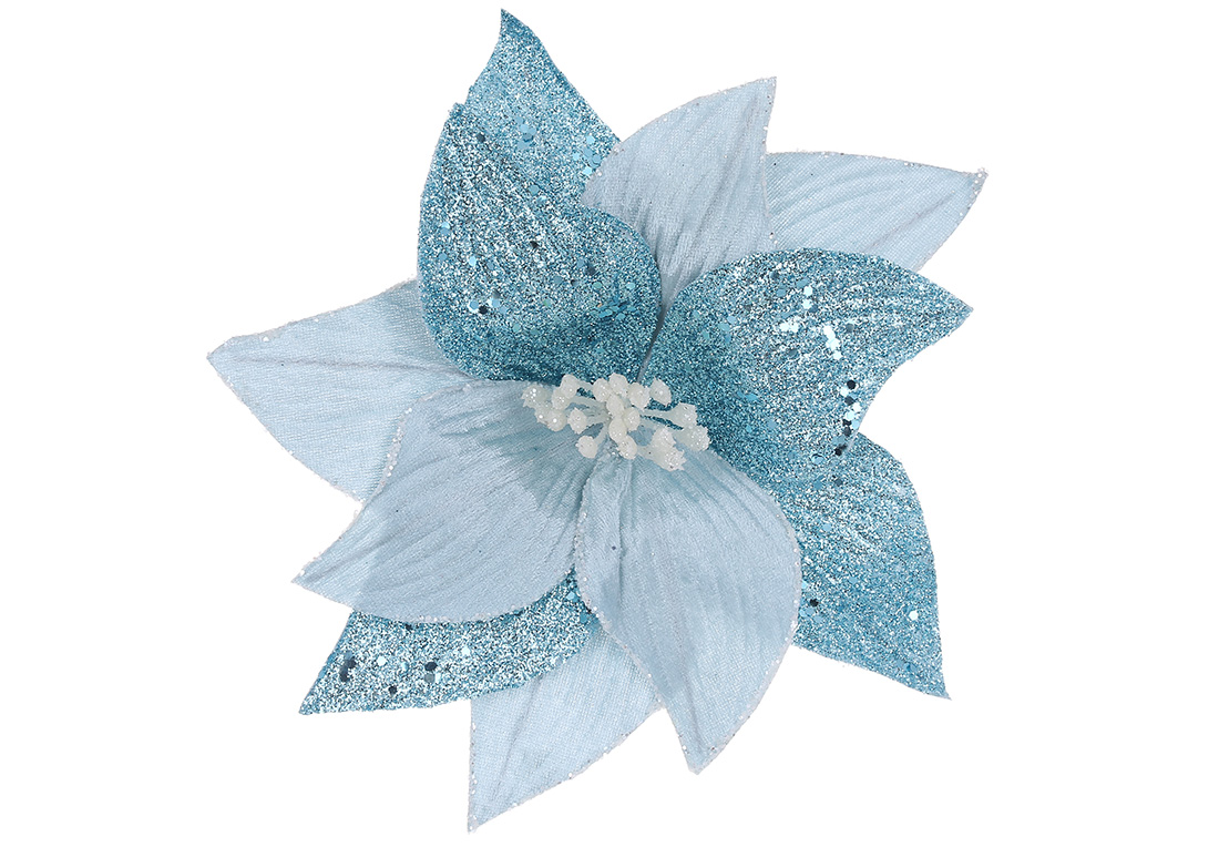 Декоративна квітка d24см, колір - блакитний