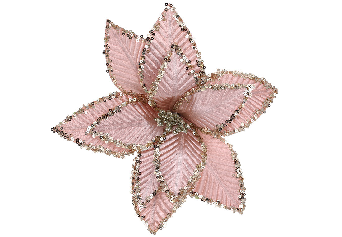 Оксамитова квітка d24см, колір - пудра RM7-007