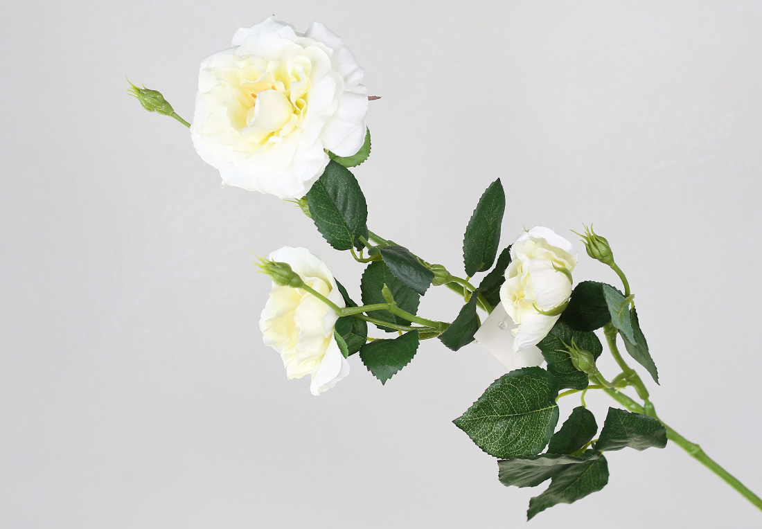 Декоративна гілка Троянди 71см, колір-білий