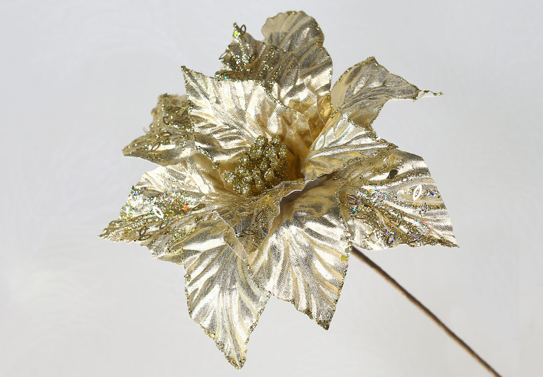 Декоративна квітка D30*27см, колір - золото RM7-234 оптом