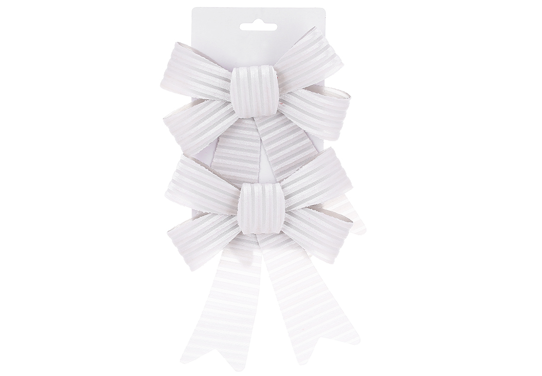 Набір (2 шт) декоративних бантів  із оксамиту 14*20см, колір - білий  RM7-535