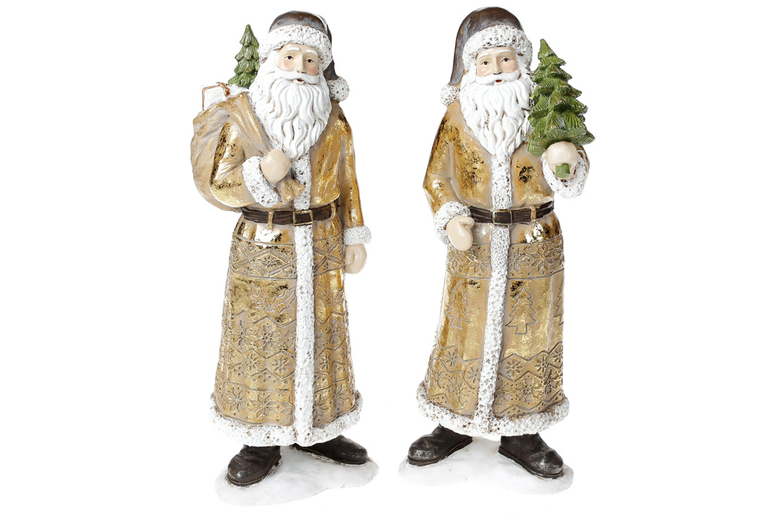 Декоративна статуетка Санта, 2 дизайни, 30см, колір - золотий 218-712 оптом