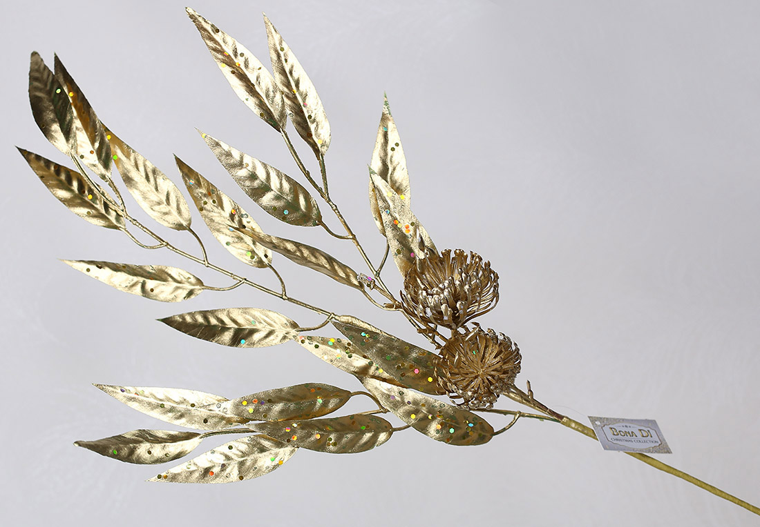 Декоративна гілка 70см, колір-матове золото