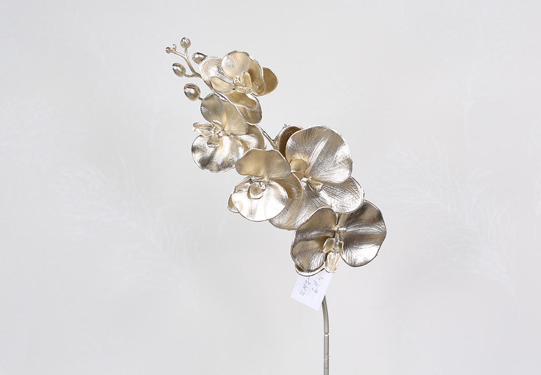 Декоративна гілка орхідеї 65см, колір-шампань матовий