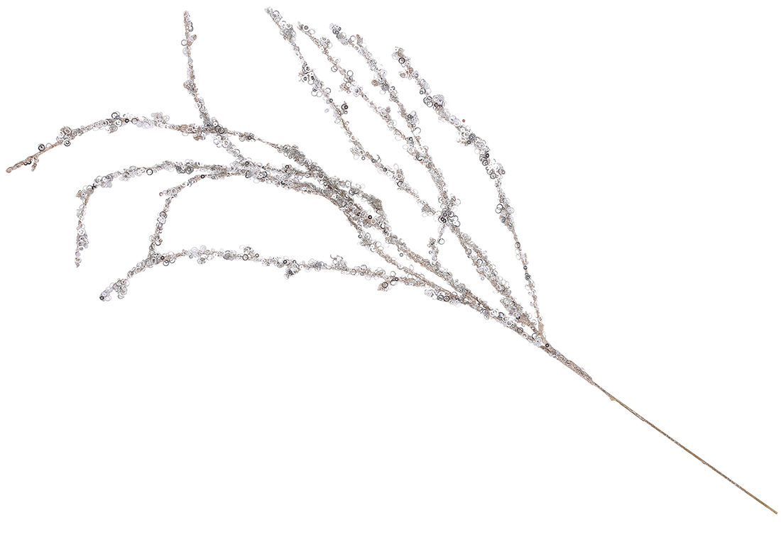 Декоративна гілка 93см, колір - срібло RM7-743 оптом