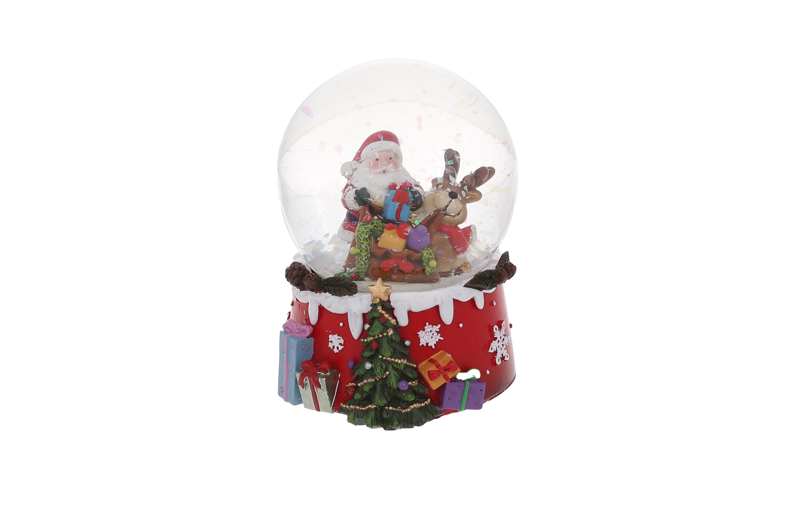 Декоративна водяна куля Санта з мішком подарунків 8см Уцінка-повітря