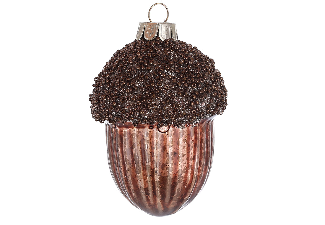 Ялинкова прикраса жолудь 6*8см, колір - коричневий RM5-941