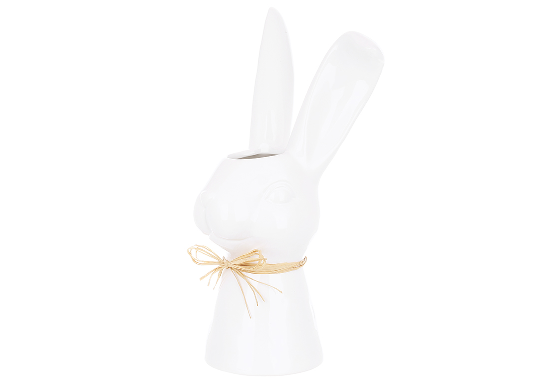 Ваза керамічна Кролик, 36см, колір білий 733-588