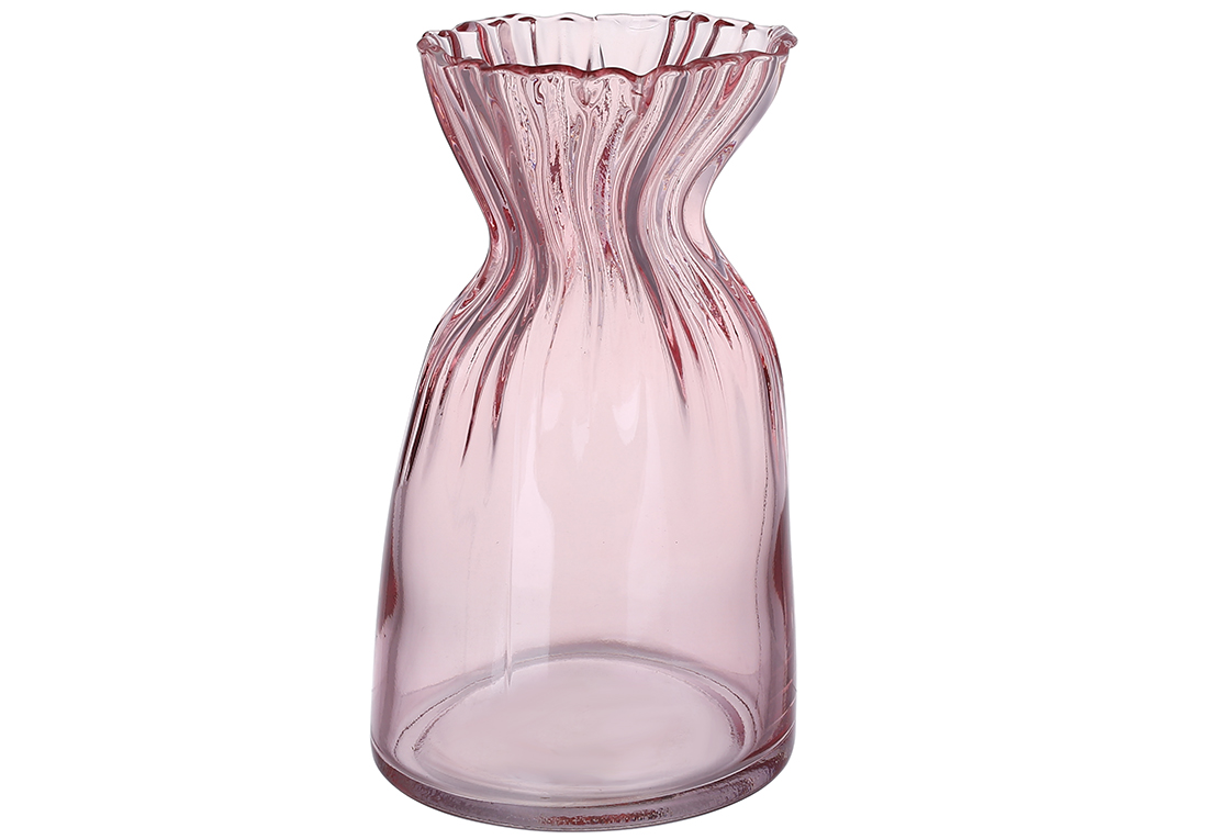 Ваза скляна Грейс 20.5см, колір - рожевий 591-394 оптом