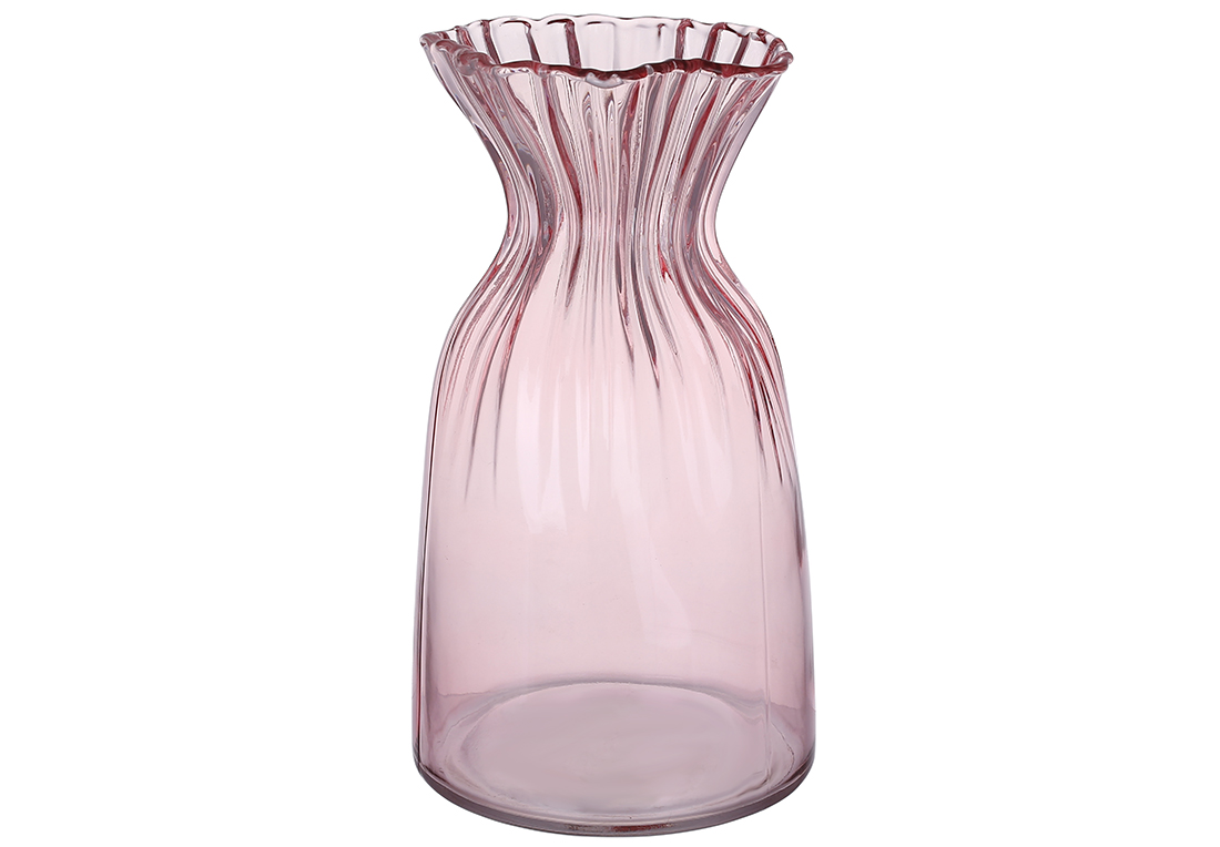 Ваза скляна Грейс 25.5см, колір - рожевий 591-395 оптом