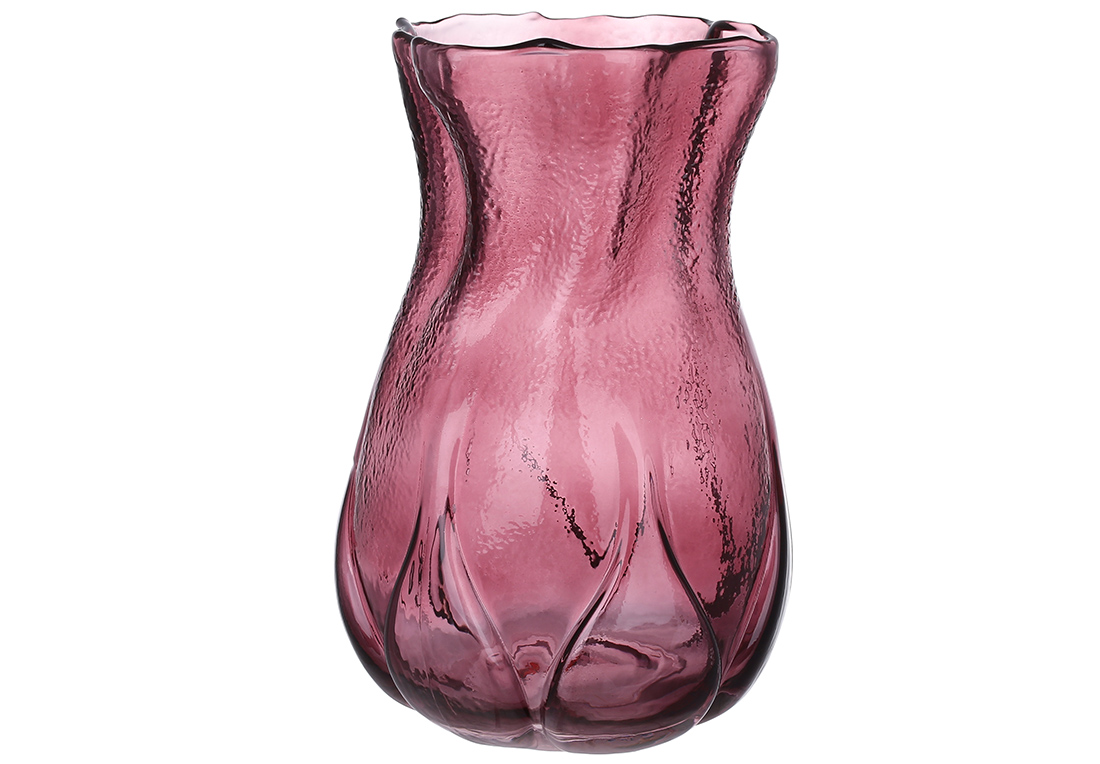 Ваза Бутон Троянди скло 23.5см, колір - пурпурний 591-405 оптом